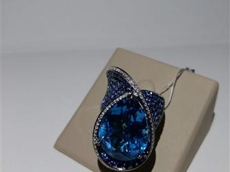 Свежее foto  Изысканное кольцо с голубым топазом 34139979 в Москве
