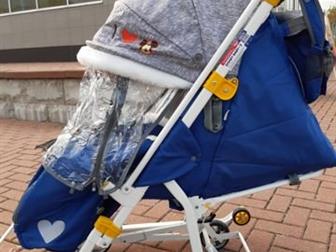Новые! Санки Ника Дисней Baby 2, Прочный стальной каркас,  Чехол выполнен из плащевки с водоотталкивающим эффектом, (дополнительно имеется тент-ветровик), Колесная в Рязани